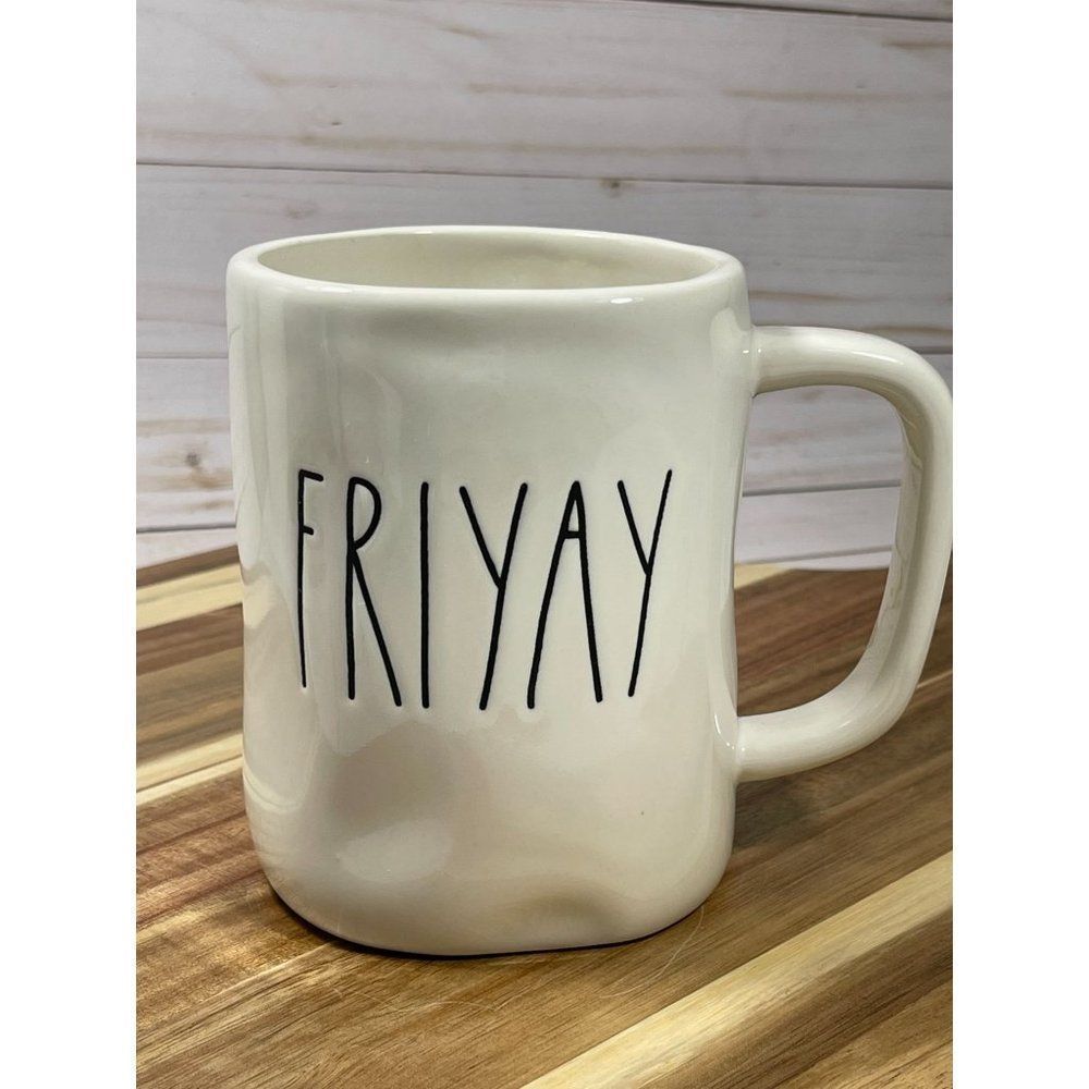 Rae Dunn FRIYAY White Mug